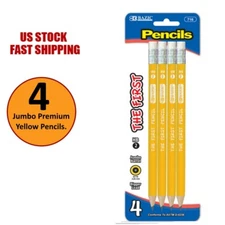 4 The First Jumbo Premium Yellow Pencils Pack - #2 Yellow Pencils - US SHIPPING