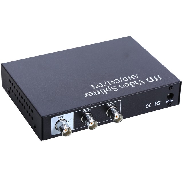 BNC HD Video Splitter 1 in 2 out Distributor Amplifier Ahd/cvi/tvi