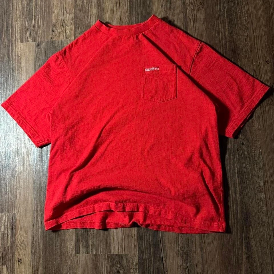 T shirt Supreme Brodé Poche Coton Épais Lourd