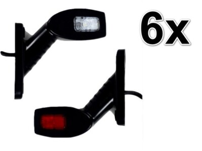 6x 12/24V LED Rot Bernstein Weiß Seite Begrenzungsleuchten Lkw Anhänger Lkw Bus