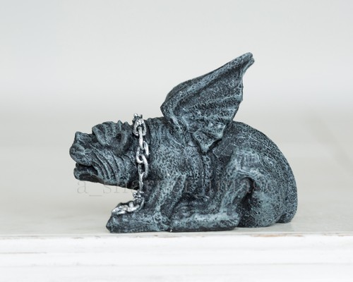 Mini Gargoyle Guardians Triple Set Hand Painted 'Stone' Finish Gothic Statues - Picture 5 of 8