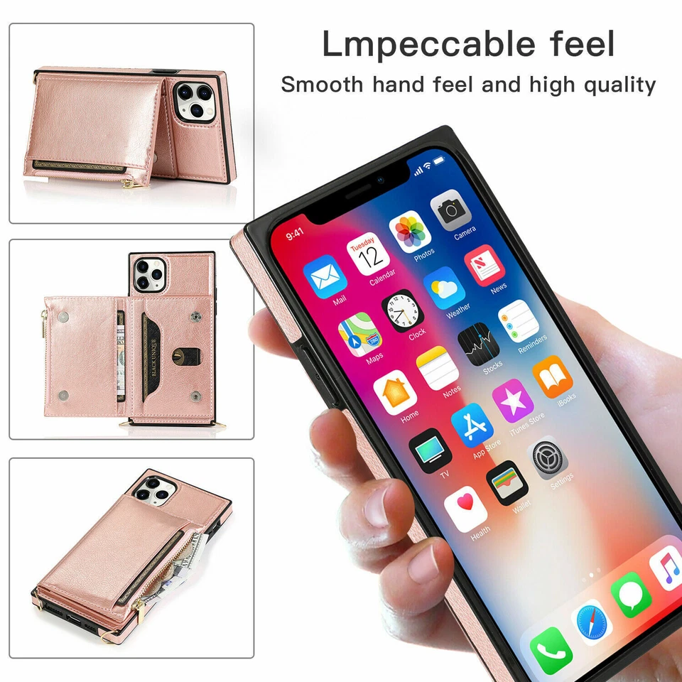 Leather Flip Case Zipper Wallet Cover For iPhone 16 Pro Max 15 14 13 12 11 XR XS - Image 4 of 4