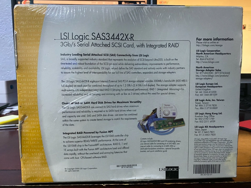 LSI LS100100 PCI-X SATA / SAS SAS3442X-R KIT 8PORT 3Gb - Image 2 of 4