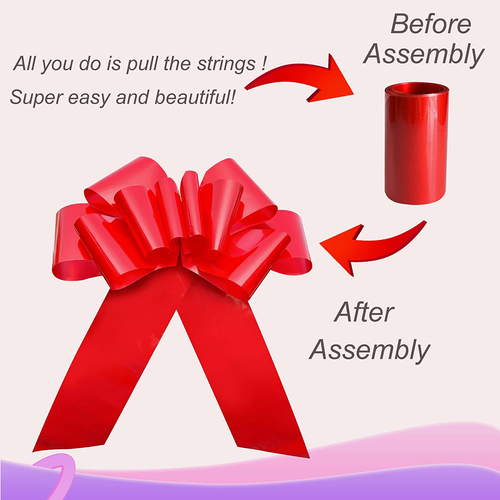 Big Red Car Bow 30In Large Giant Bow for Car, Birthday Gift Bow, Large Gift Bow - Picture 5 of 12