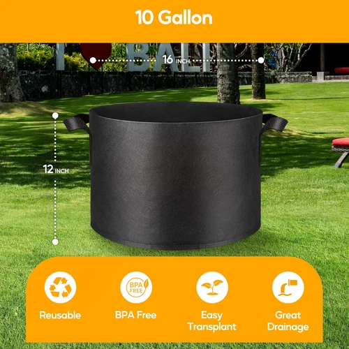 5-24Pack Garden Grow Bag/Rooty Bag Heavy Duty Non-Woven Plant Fabric Pot Contain - Picture 134 of 143