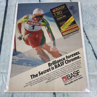 1986 BASF Chrome Video Tapes Vtg Print Ad/Poster Pinup Promo Art Magazine Page