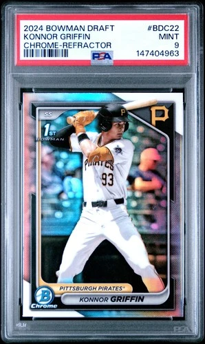 4963 Konnor Griffin 2024 Bowman Draft #BDC-22 Refractor Chrome 1st RC PSA 9