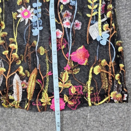 Vestido Lencería Negro Transparente Para Mujer 1XL Sexy Malla Caprichosa y Flores Bordadas - Imagen 4 de 11