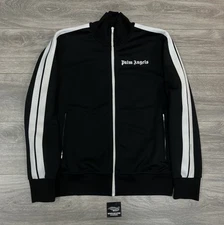 Size Large - Palm Angels Classic Track Jacket ' Black White ' GREAT CONDITION!