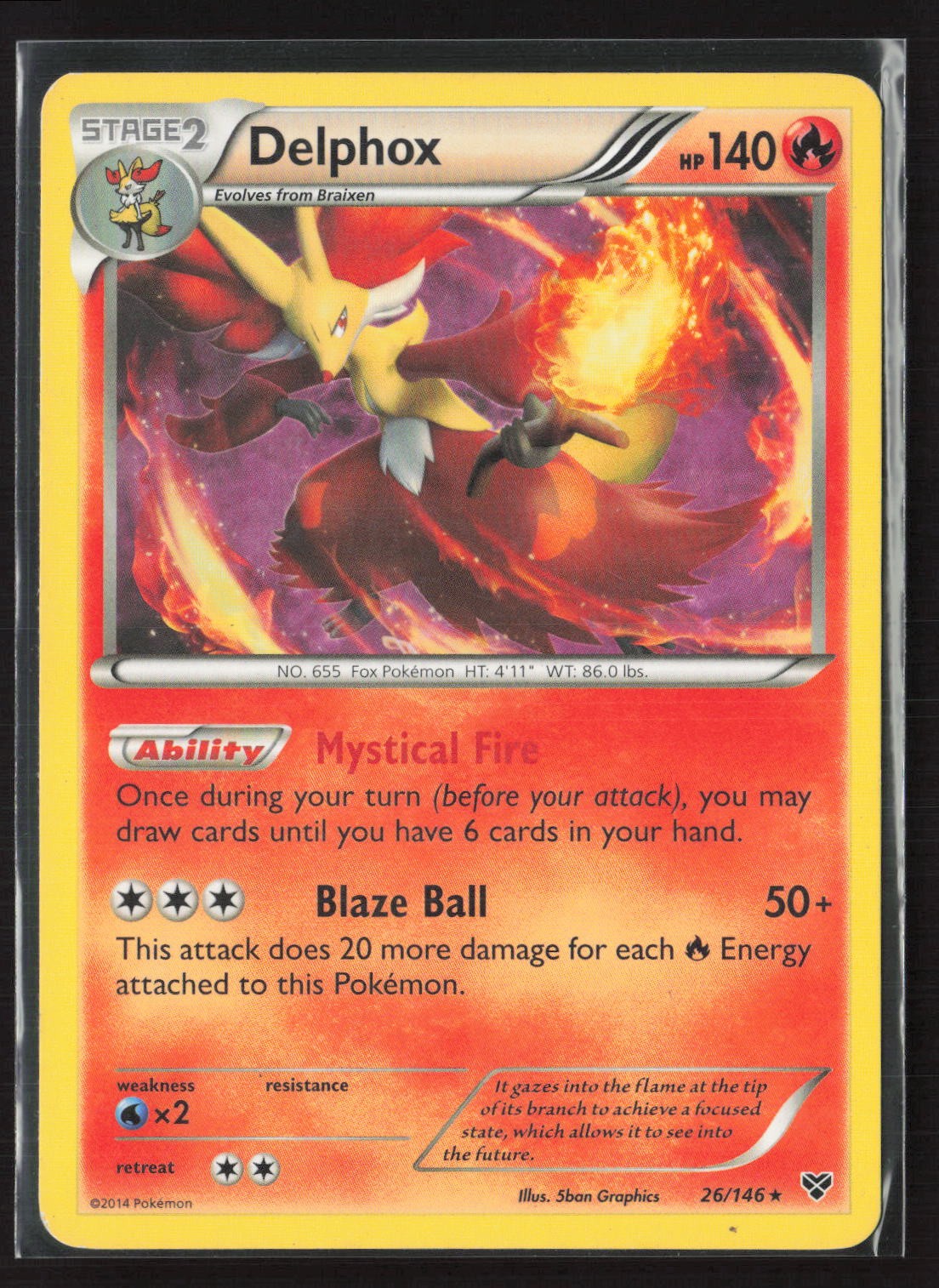 Delphox 26/146 Holo Rare XY Pokemon Heavily Played