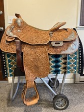 Blue Ribbon Tack Show Saddle 16 in Brown Leat...
