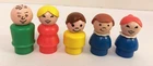 (5) Vintage Fisher Price Little People FAMILY Figures Mom Dad Kids LOT