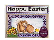 EASTER - Bunny with Bird - handmade card by DEE