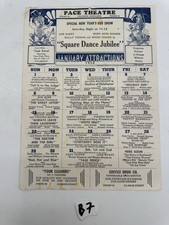 Pace Theatre January 1950 Calendar Movie Schedule Handbill Chadron Nebraska