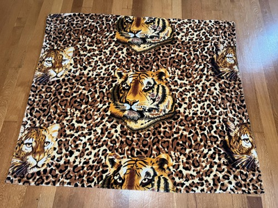 #ad Tiger Leopard Print Plush Throw Blanket Soft Animal Brown Tan Jungle Decor $21.80