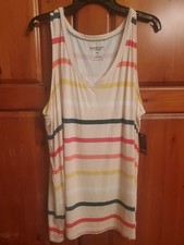 Torrid Super Soft Knit Muti Stripes Perfect V Tank Colored Sleeveless Size 3 NWT