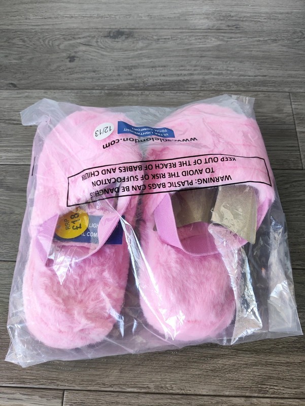 SAOLA Infradito in pelliccia sintetica per bambini ragazze ciabatte suola rosa Londra taglia 12 13