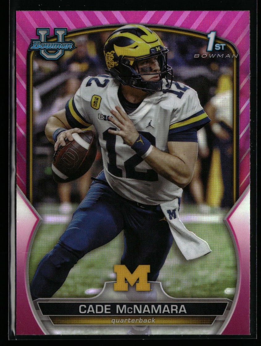 Cade McNamara 2022 Bowman University Chrome #99 Pink Refractor Michigan 1st