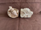Vintage Shawnee Pottery Figural Planters Butterfly Parakeet Brown
