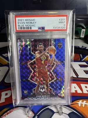2021-22 Panini Mosaic - Rookies Evan Mobley #201 Blue Mosaic Prizm /99 (RC)