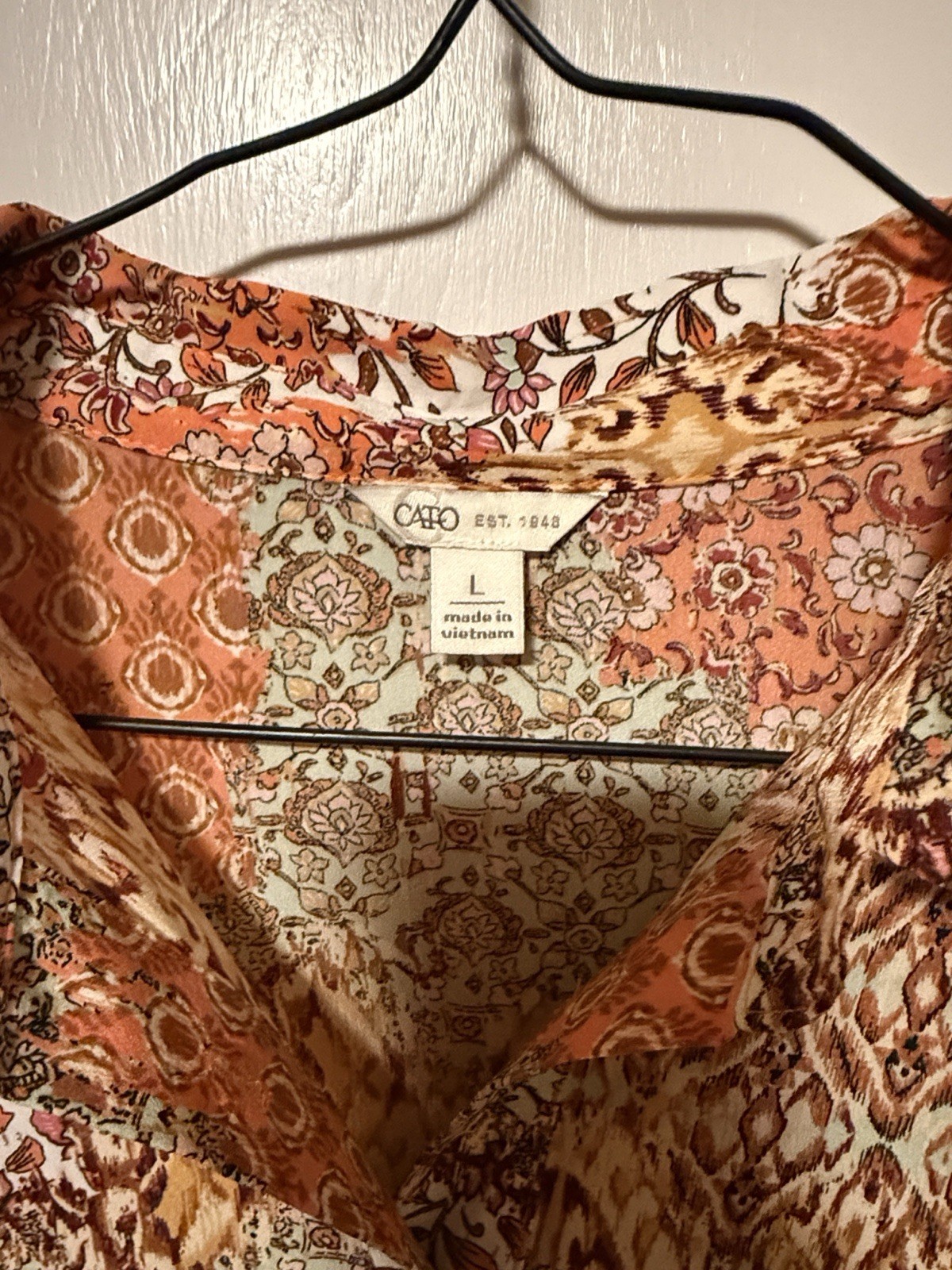 Cato Patchwork Dress Size Large with Pockets and … - image 1