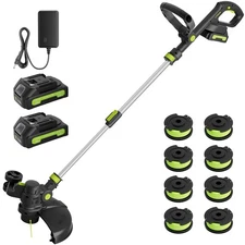 20V Cordless String Trimmer, Two 2.0Ah Battery Powered with Fast Charger, 12'...