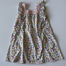 Stitchy Fish Girls Floral Dress Sleeveless With Embroidered Flowers Size 6