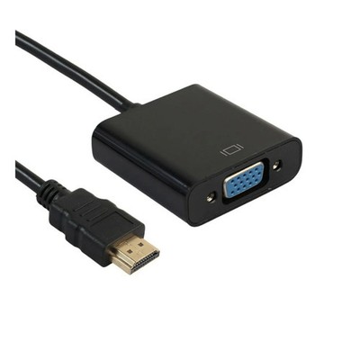 VIVANCO Hochwertiger HDMI auf VGA Adapter, kompatibel mit Monitor und Beamer,