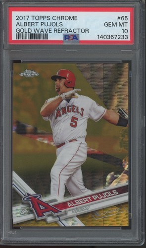 2017 Topps Chrome Gold Wave Refractor #65 Albert Pujols /50 Gem Mint PSA 10
