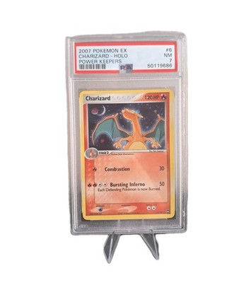 Charizard 6/108 PSA 7 HOLO CARD - EX Power Keepers VINTAGE DRACAUFEU CARD  