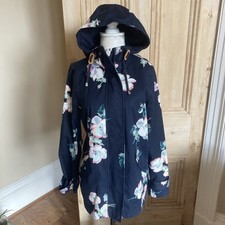 JOULES RIGHT AS RAIN WATERPROOF & BREATHABLE LADIES HOODED COAT SIZE 10 FLORAL