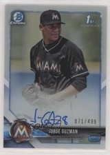 2018 Bowman Chrome Prospect Refractor 71/499 Jorge Guzman #BCPA-JG Auto 0o6v