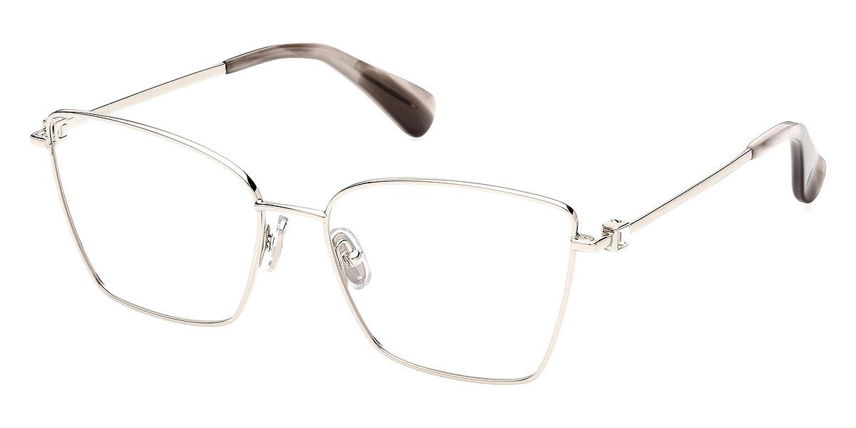 MAXMARA 長方形フレムメカネ MM5056 032 Max Mara MM5048 Eyeglasses Women Shiny Palladium 55mm New