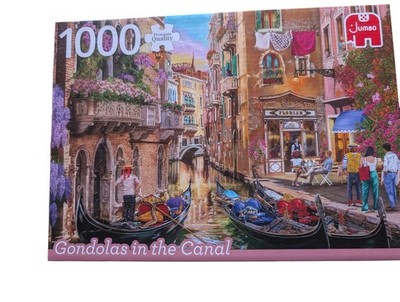 neu Jumbo Puzzle 1000 Teile Gondolas in the Canal / Venice / Venedig Art Kunst