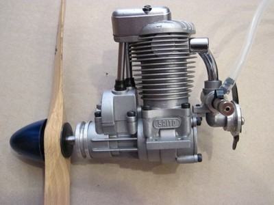 SAITO FA-40 engine with muffler and propeller.