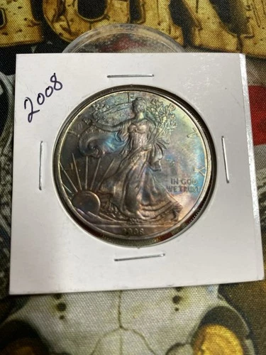 2008 American Silver Eagle beautifully toned .999 silver