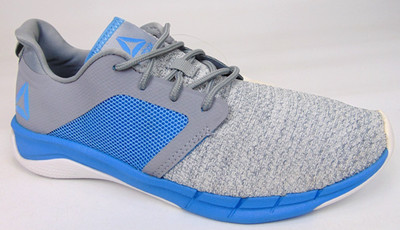 NEW! Reebok Print Run 3 Youth Kids Running Shoes, Size 4.0 Y, Gray Blue Sneakers