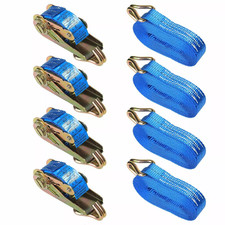 Ratchet Straps Tie Down 4 x 25mm endless 5 Metre Blue 1500kg Lashing Straps UK