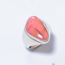 Pink Opal - Australia 925 Sterling Silver Solitaire Handmade Ring s.9 R7635-33 4