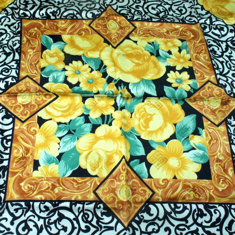 Raro Auténtico GIVENCHY Floral Vintage Mujer Lujo Seda Bufanda Cuadrada 34" pulgadas Foto 4 de 4