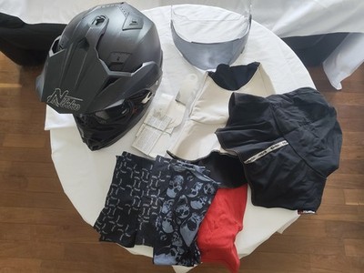 Nikko Motorcross Helm Motorrad Nierengurt Oakley Brille Tücher Schutz Schwarz