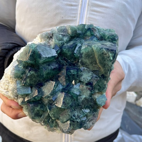 6.4LB Natural super beautiful green fluorite crystal ore standard sample Healing - Picture 7 of 10
