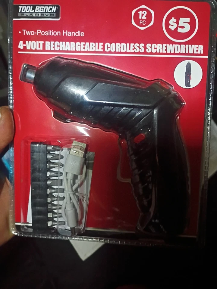 Cordless Electric Screwdriver Screw Gun with LED Light, Battery Op - Image 4 of 4