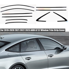 Glossy Black 10x Fit For 2019-2020 21 22 24 AUDI A7 S7 Window Trim Strip Cover