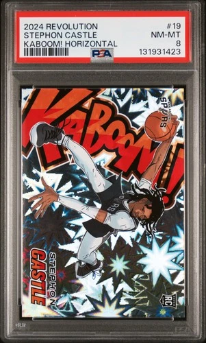 2024 PANINI REVOLUTION KABOOM! HORIZONTAL #19 STEPHON CASTLE RC PSA 8