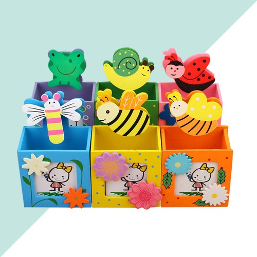 Cartoon Animal Wooden Desktop Pen Pencil Holder Stationery Organizer for Home - Picture 2 of 11