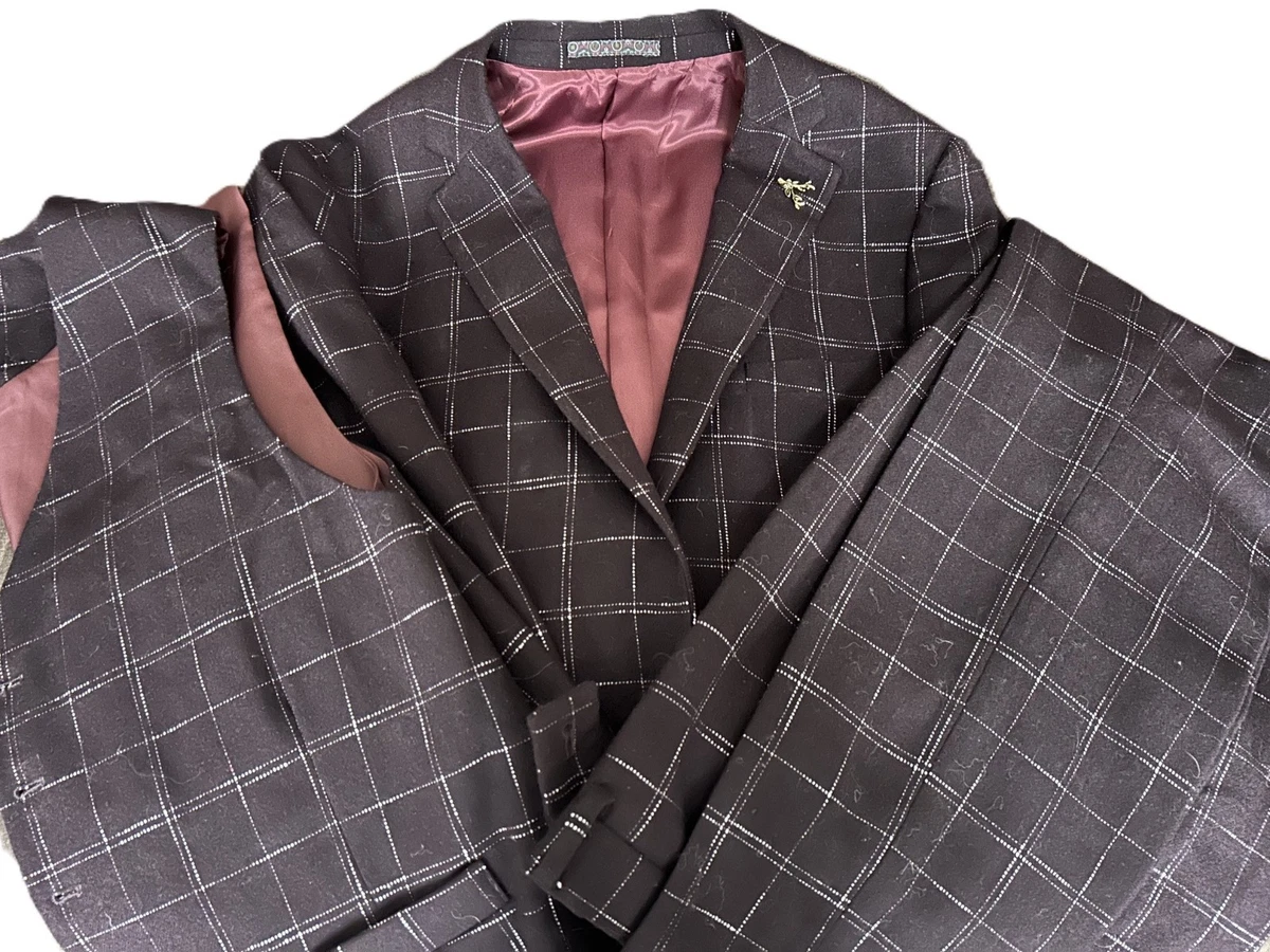 Dobel Mens 3-Piece Suit Size Large Reg Fit Chest 42"/ Trousers W36"x L33" VGC