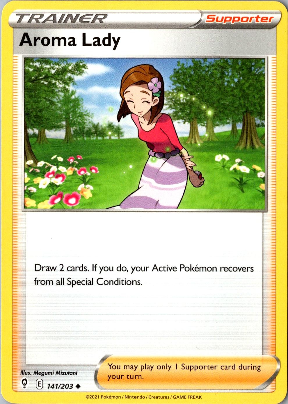 Aroma Lady 141/203 Uncommon SWSH07: Evolving Skies LP Pokemon Card
