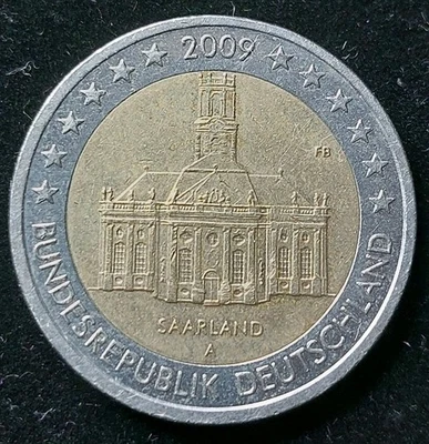 2 Euro Gedenkmünze Deutschland J 2009 Saarland - Bild 1 von 2