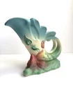 VINTAGE ORIGINAL HULL POTTERY BOW KNOT CORNUCOPIA VASE B-5-7-1/2".